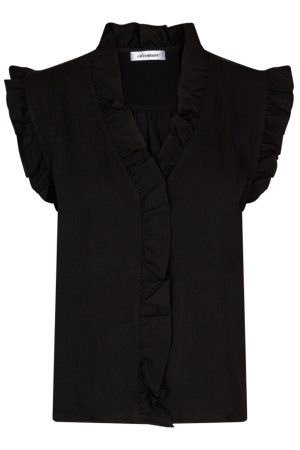 Co´couture - Suedacc Frill Top 35213 - 96 Black