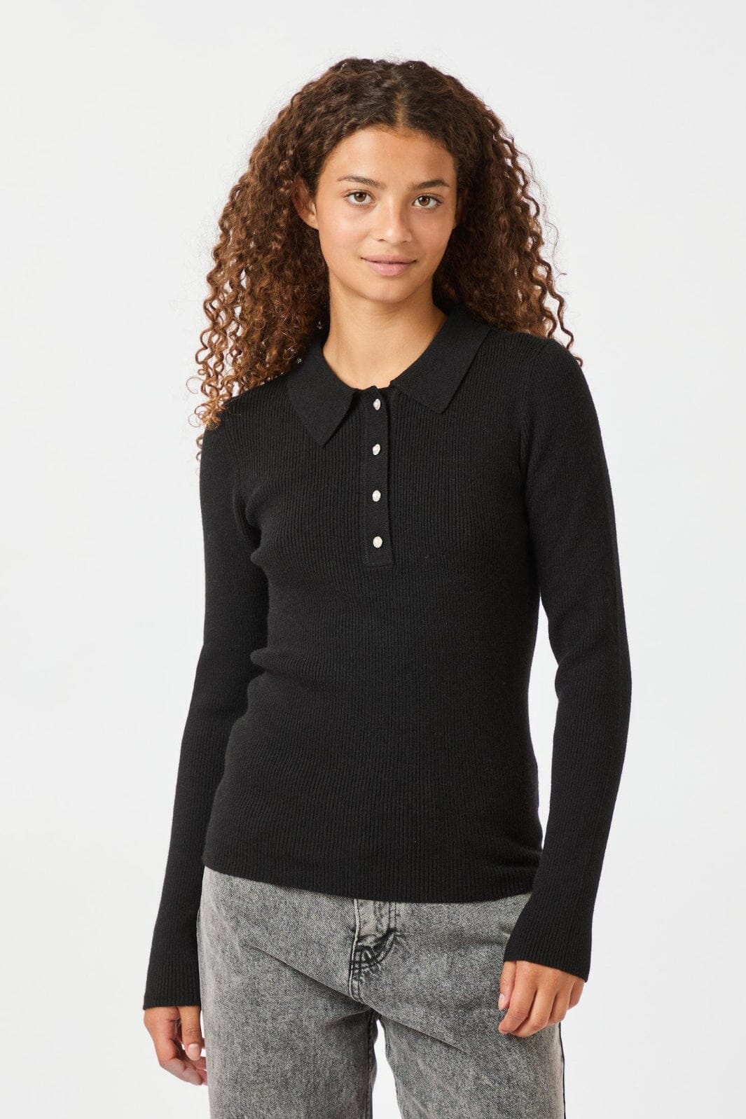 Neo Noir - Panama Knit Blouse 164017 - Black