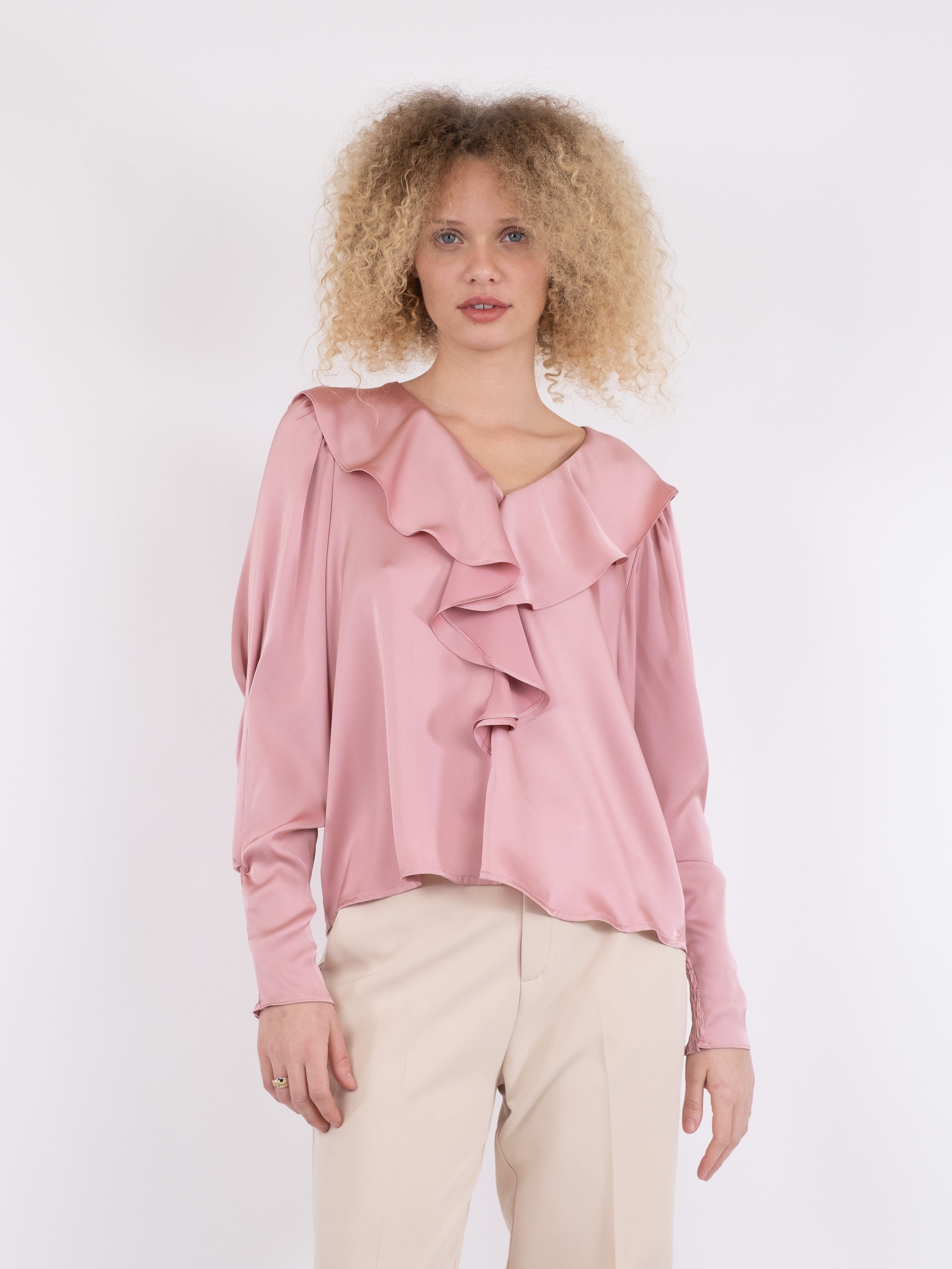 Neo Noir - Sandie Sateen Blouse - Light Pink Mode