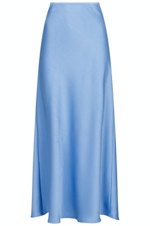 Neo Noir - Vicky Heavy Sateen Skirt - Dusty Blue Online