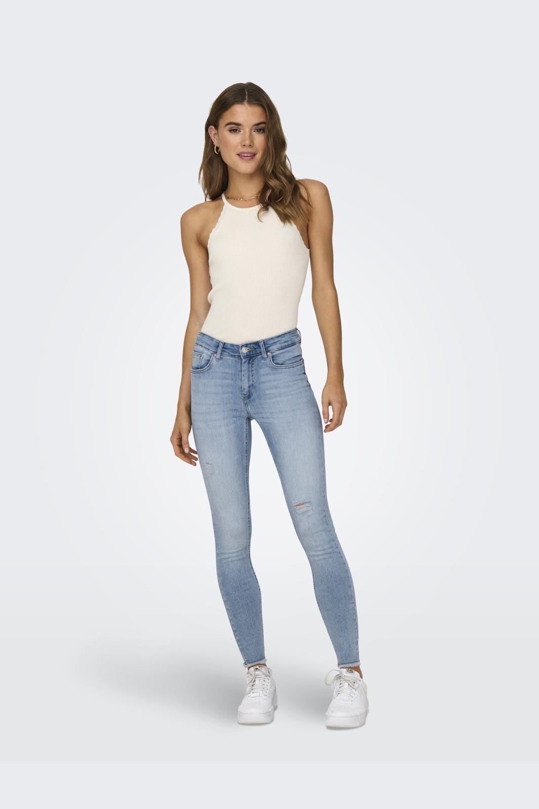 Only - Onlblush Mid Ak Rw Ds Rea685 - 4114577 Light Medium Blue Denim Udsalg