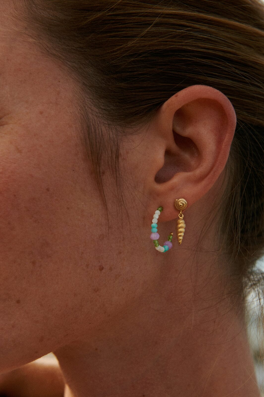 Pernille Corydon Jewellery - Sea Colour Hoops - Golden