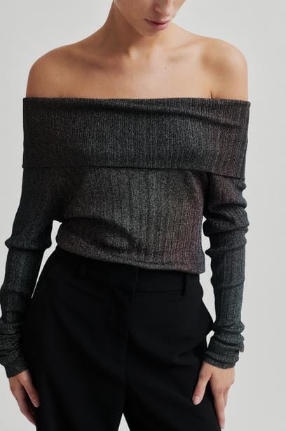 Second Female - Ellis Knit Off Shoulder 59115 - 8001 Black