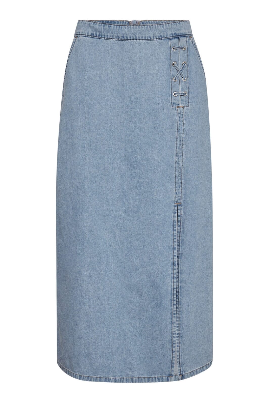 Forudbestilling - Co´Couture - Cindycc Denim Eyelet Skirt 34213 - 114 - Fade Denim