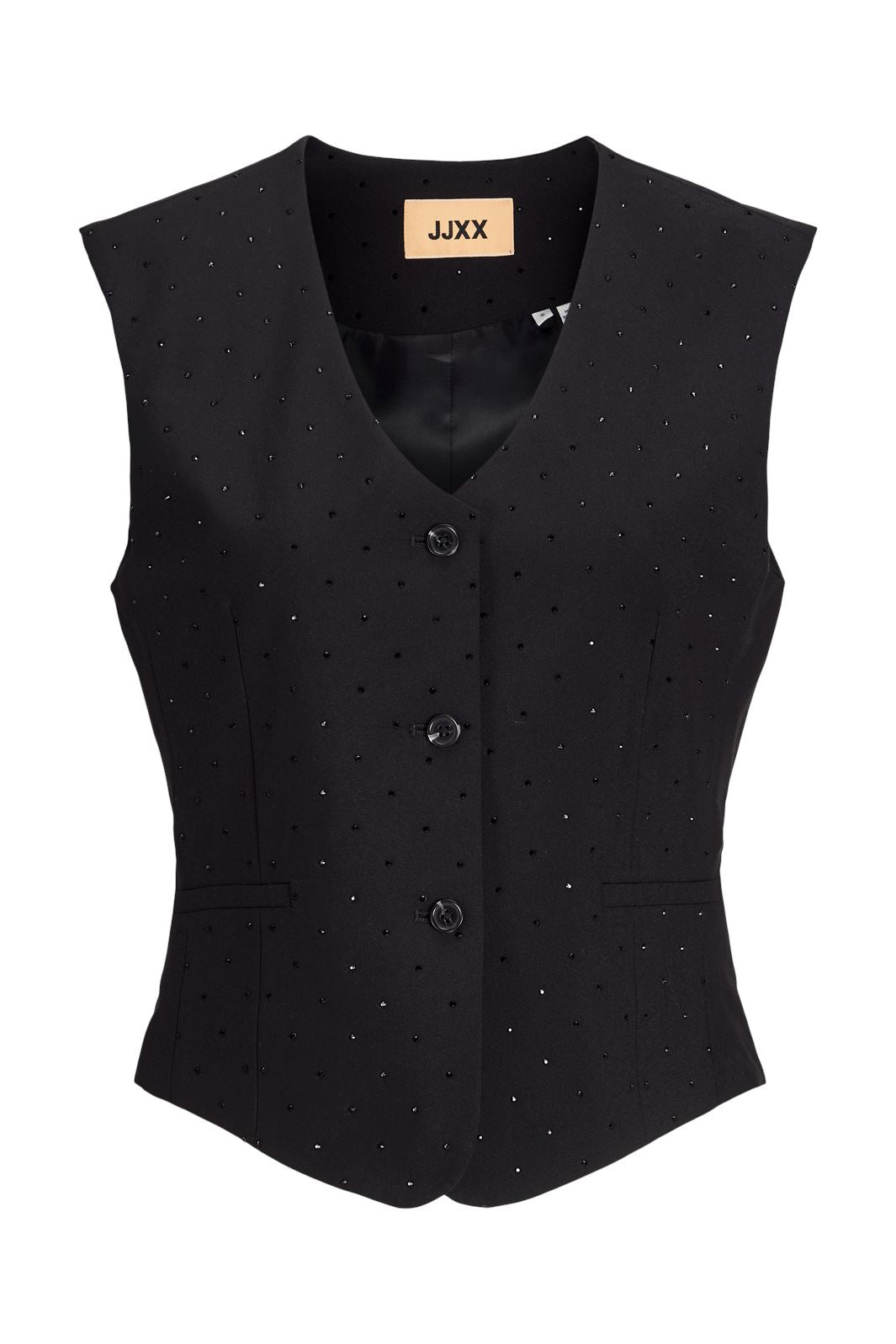 Jjxx - Jxlora Rhinestone Waistcoat Tlr - 4630362 Black Rhinestone Online salg
