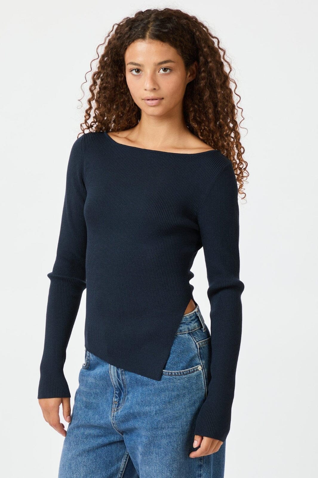 Neo Noir - Janna Knit Blouse 163393 - Midnight Blue