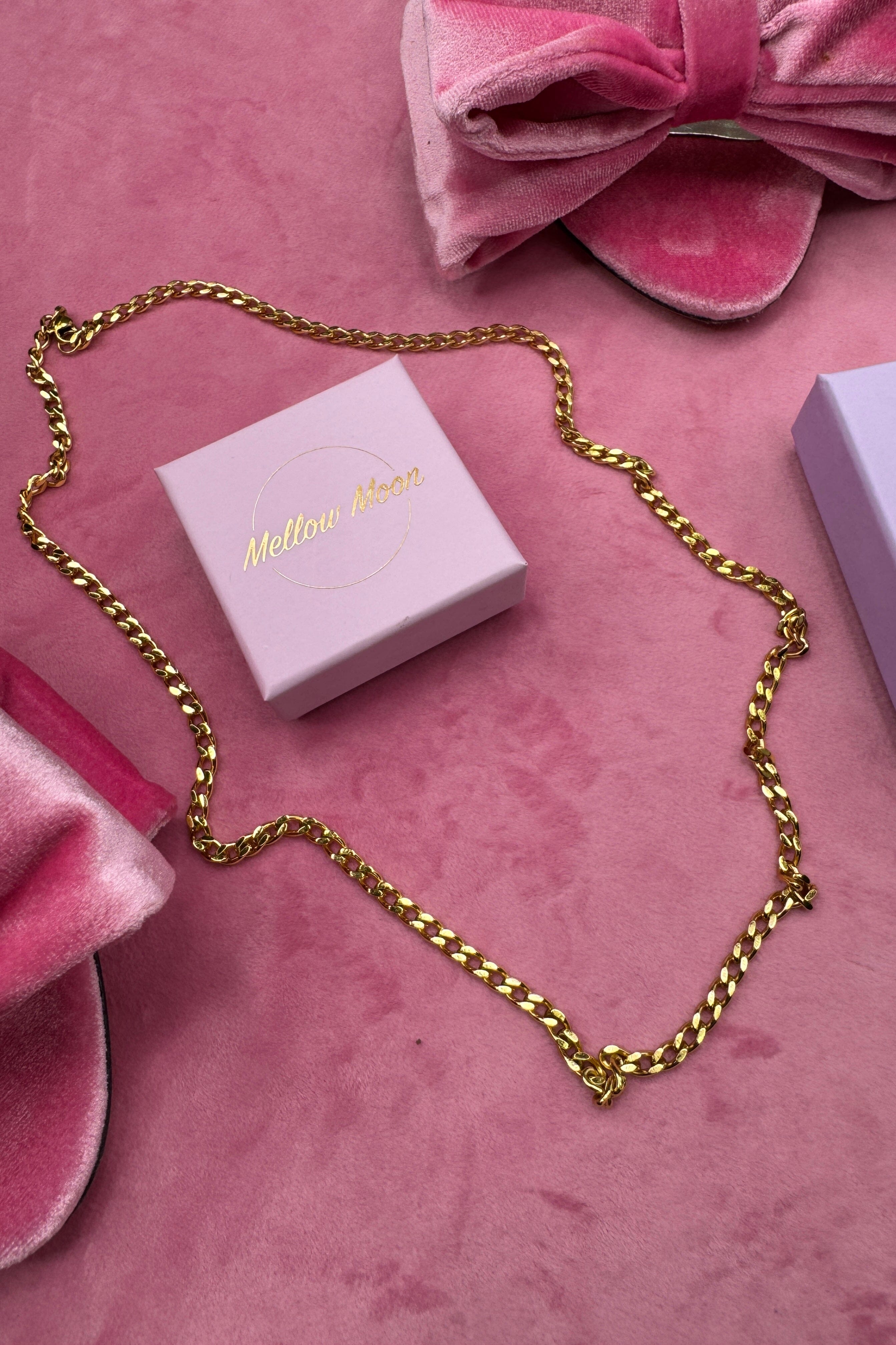 Mellow Moon - Round Palm Tree Mesh Necklace Colfigaro101 - Forgyldt