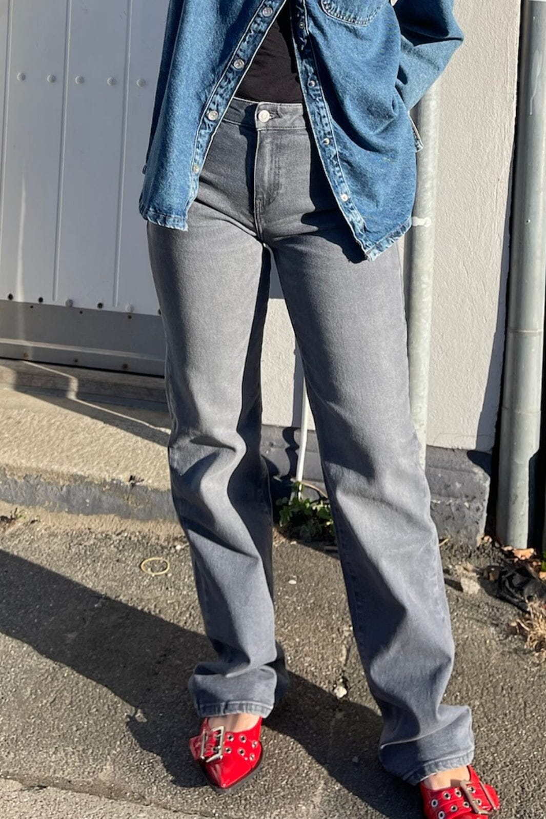 Noisy May - Nmyolanda Nw Wide Jeans Az371Dg Fwd - 4532618 Dark Grey Denim