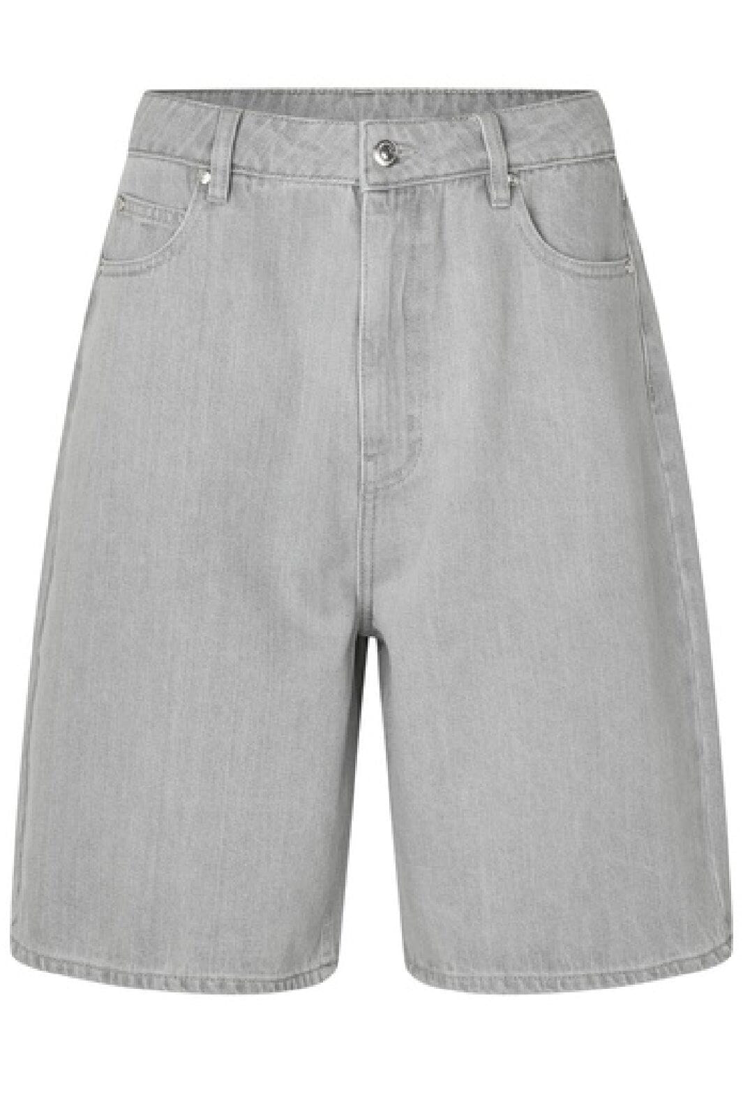 Forudbestilling - Second Female - Esso Bermuda Shorts 59780 - Light Grey Denim 7035 Online salg
