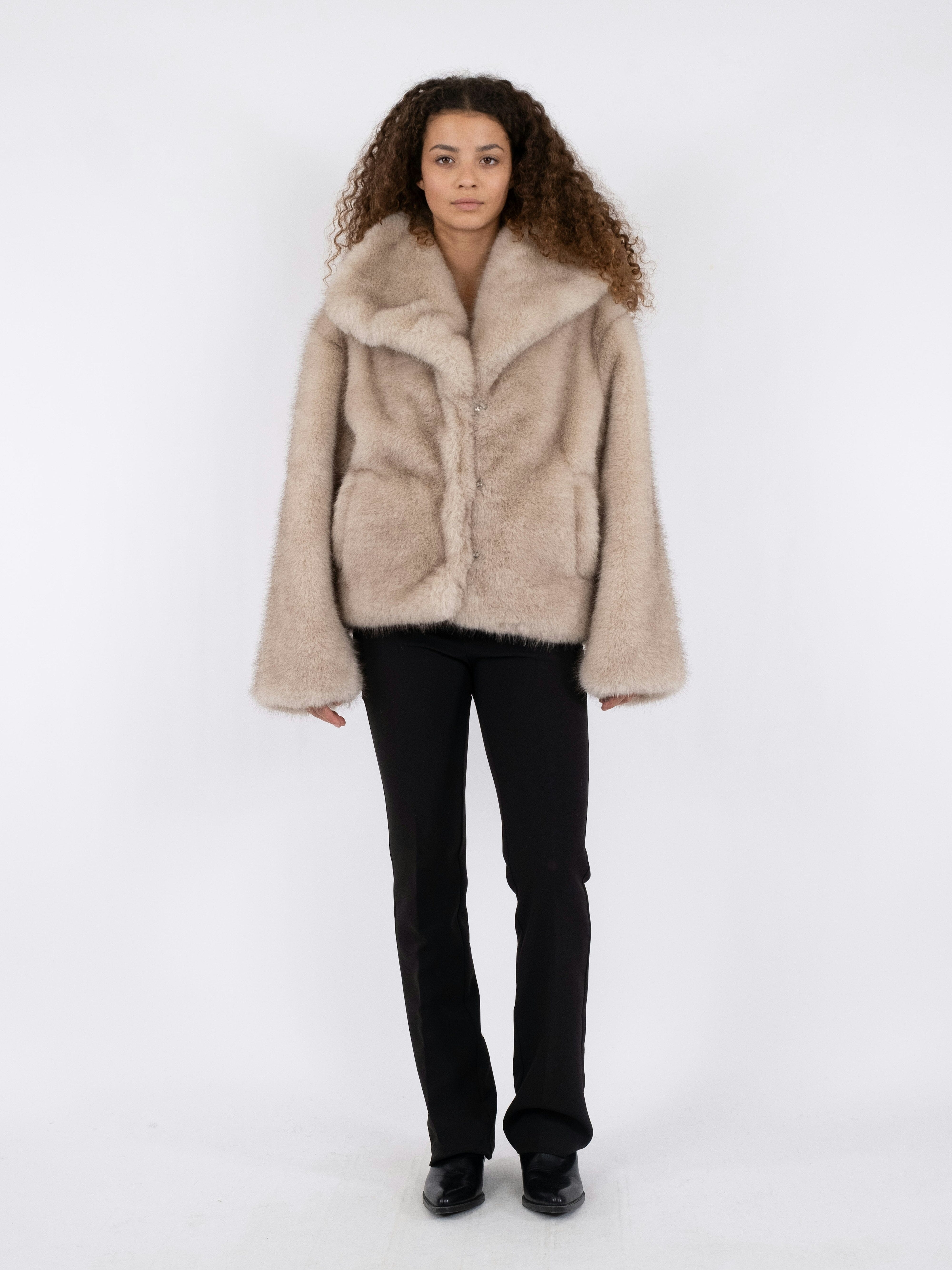 neo-noir-stephanie-faux-fur-jacket-beige_3.jpg Neo Noir - Stephanie Faux Fur Jacket - Beige