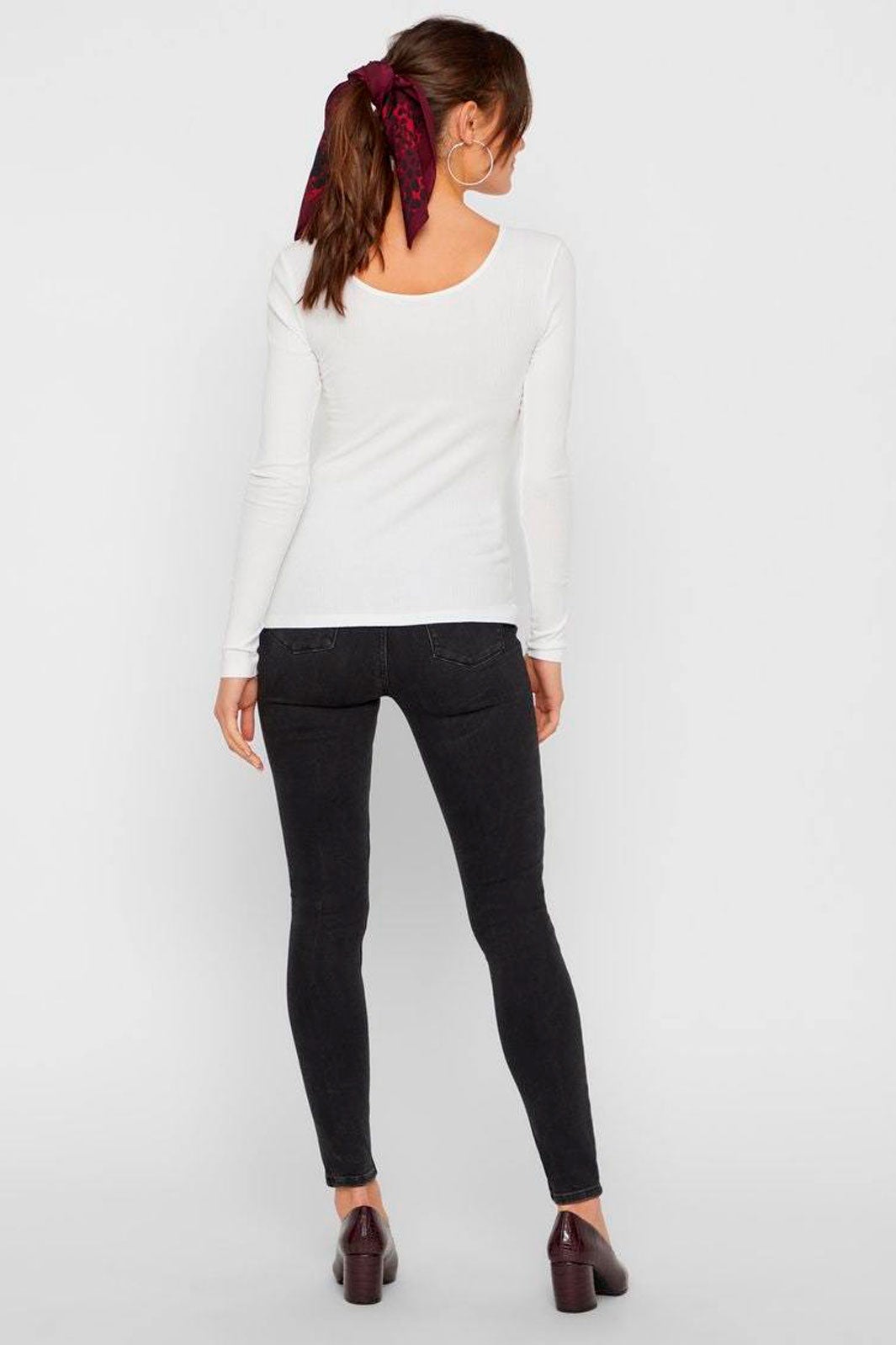 Pieces - PcKitte LS Top - Bright White