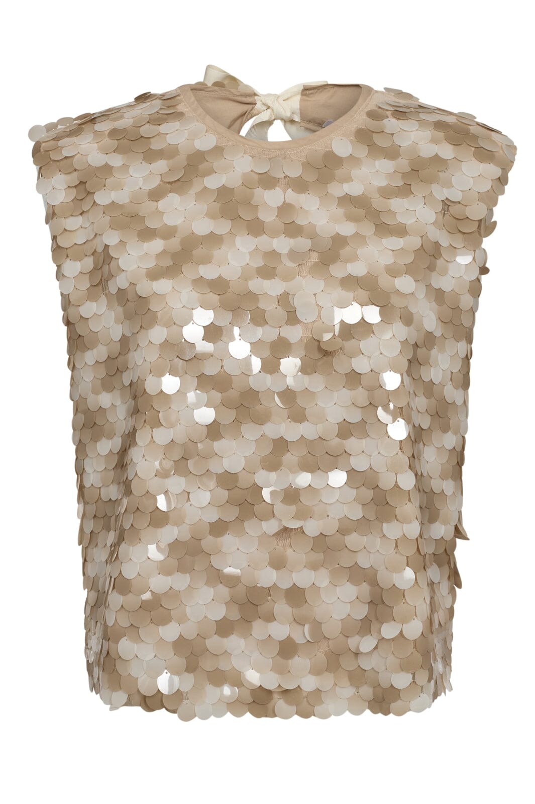 Co´couture - Maxicc Sequin Bow Top 35677 - 127 Champagne Mode