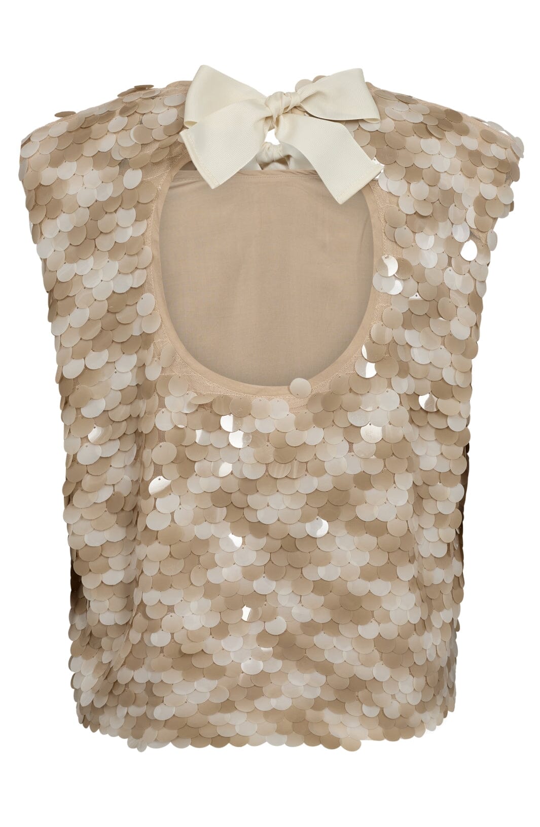Co´couture - Maxicc Sequin Bow Top 35677 - 127 Champagne Mode