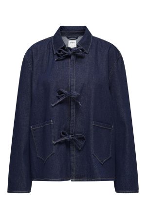 Only - Onlthille L/S Tie Jacket Gua - 4740245 Dark Blue Denim Rinse Online