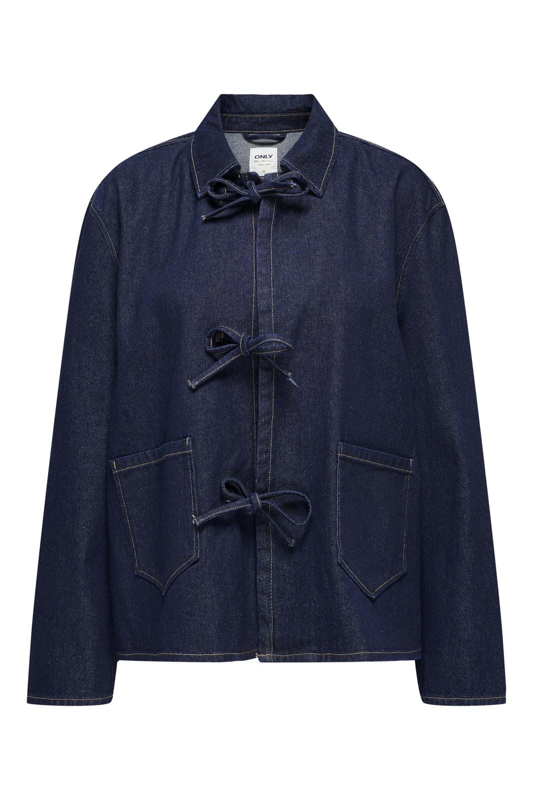 Only - Onlthille L/S Tie Jacket Gua - 4740245 Dark Blue Denim Rinse Online