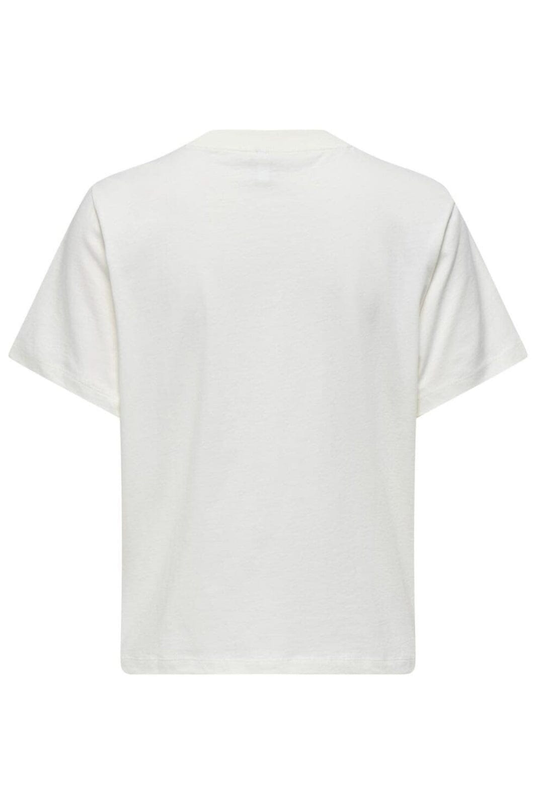 Only - Onltille S/S Tee - 4897463 Cloud Dancer Lemon Swirt Hot på udsalg