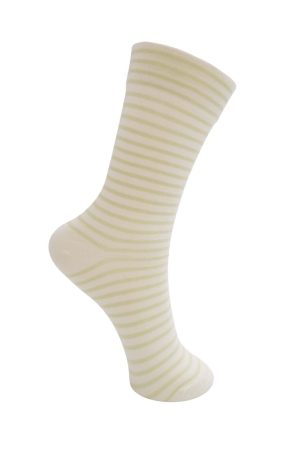 Black Colour - Bcgisele Striped Sock 4335 - Lt. Green på udsalg