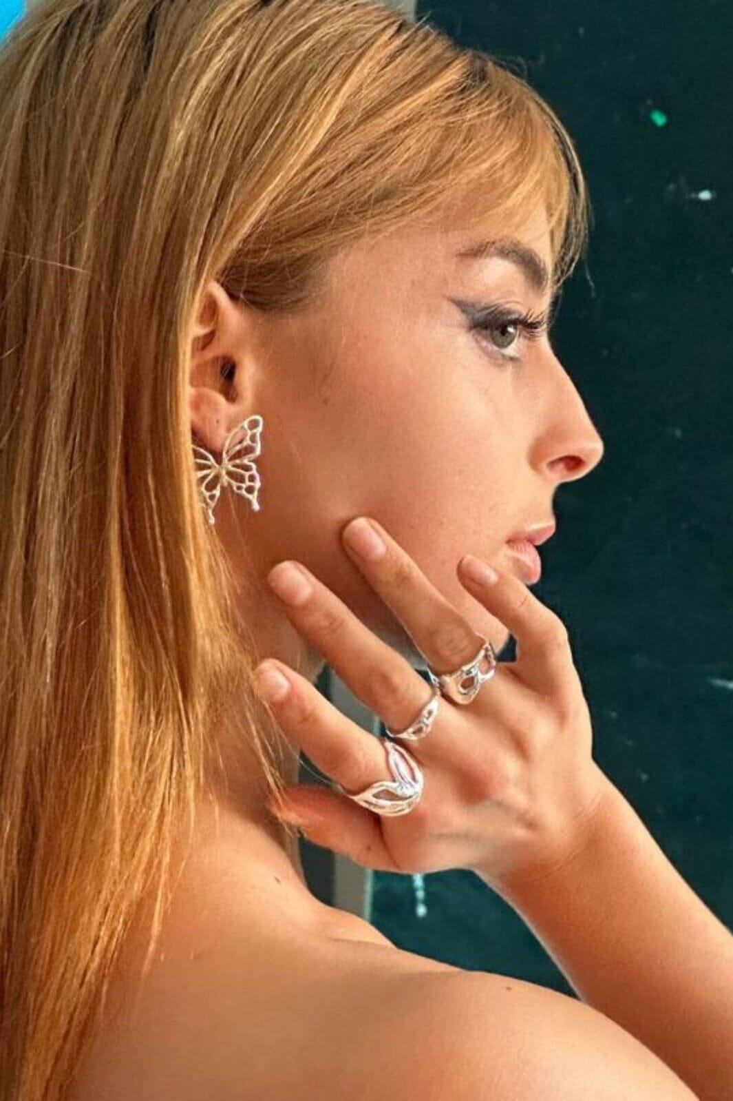 Jane Kønig - Butterfly Earring - Forsølvet Udsalg