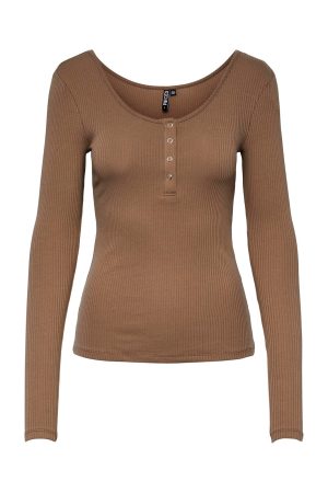 Pieces - Pckitte Ls Top Noos - Fossil