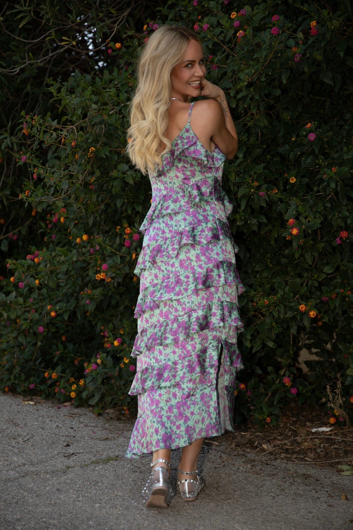 valentin-studio-ruffle-wild-garden-dress-165477-146-turquoise_2.jpg Valentin Studio - Ruffle Wild Garden Dress 165477 - 146 - Turquoise