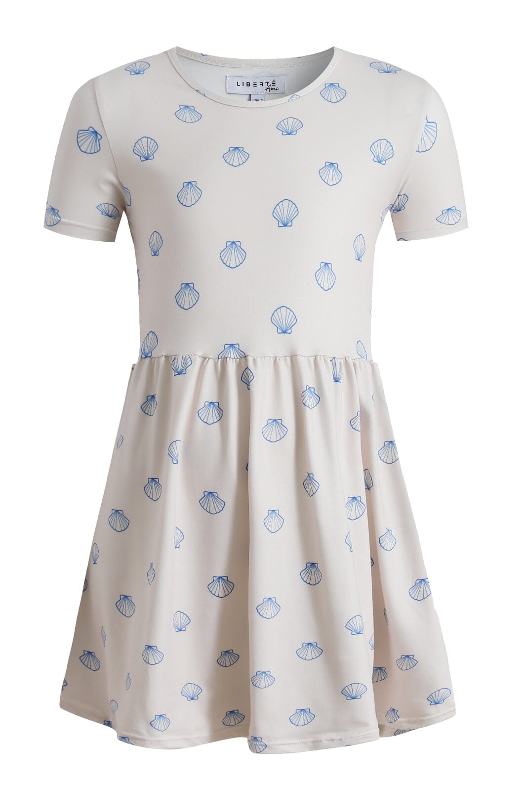 Forudbestilling - Liberte Ami - Alma-Ss-Babydoll-Dress (Kids) 9652 - Ivory Cobolt Shell