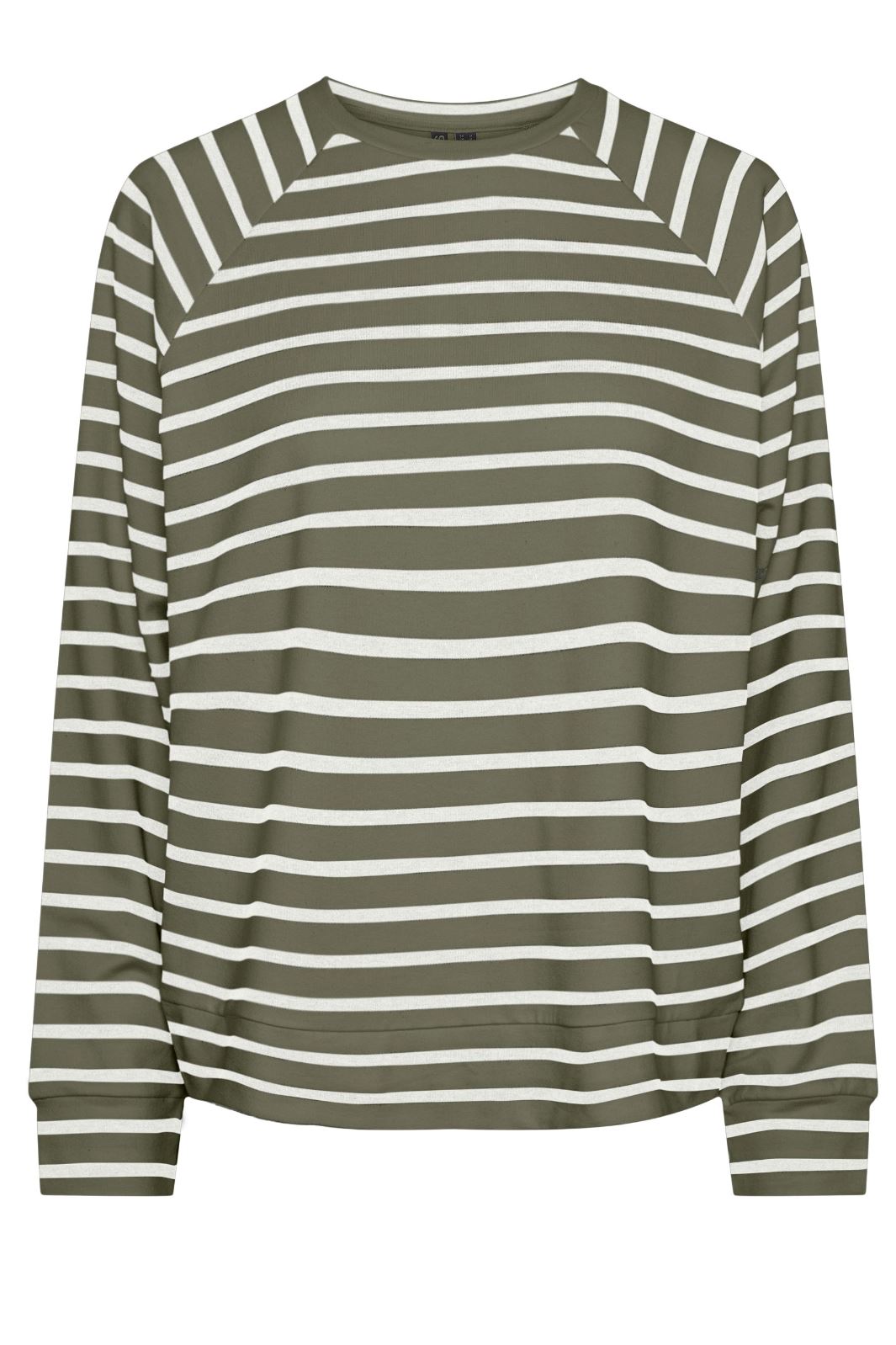 Pieces - Pcbibi Ls O-Neck Top - 4428907 Deep Lichen Green CLOUD DANCER