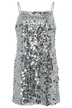 Pieces - Pcdisco Mini Strap Dress Kca 17155269 - 4670407 - Silver Sequins Levere