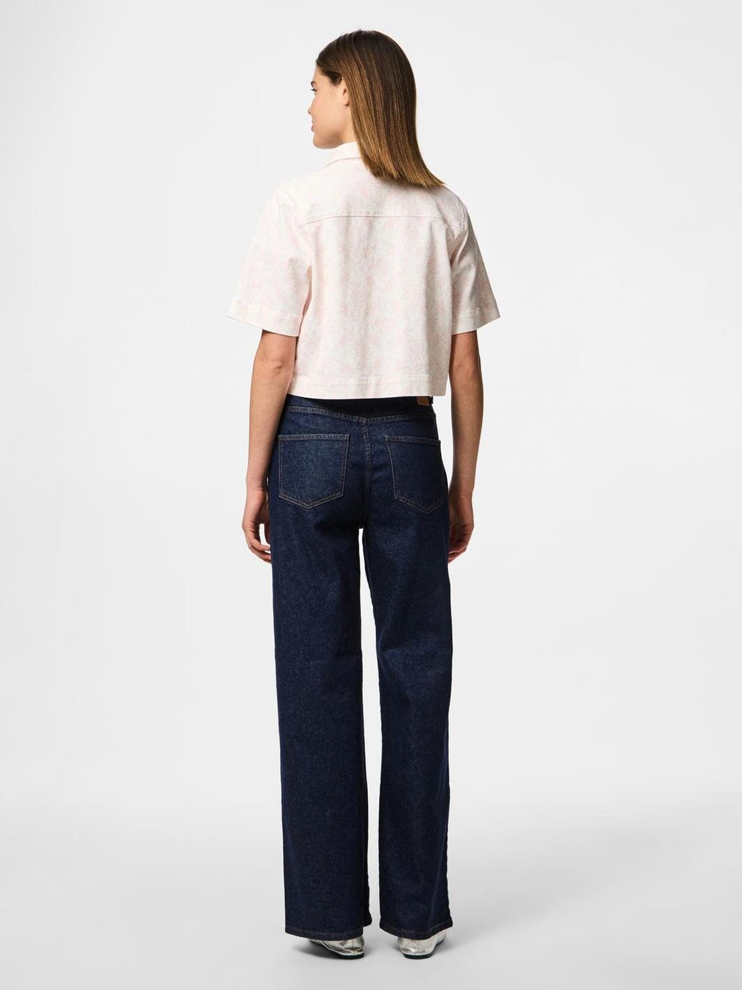 Pieces - Pcsalume Ss Denim Shirt - 4701726 Egret Flower Online