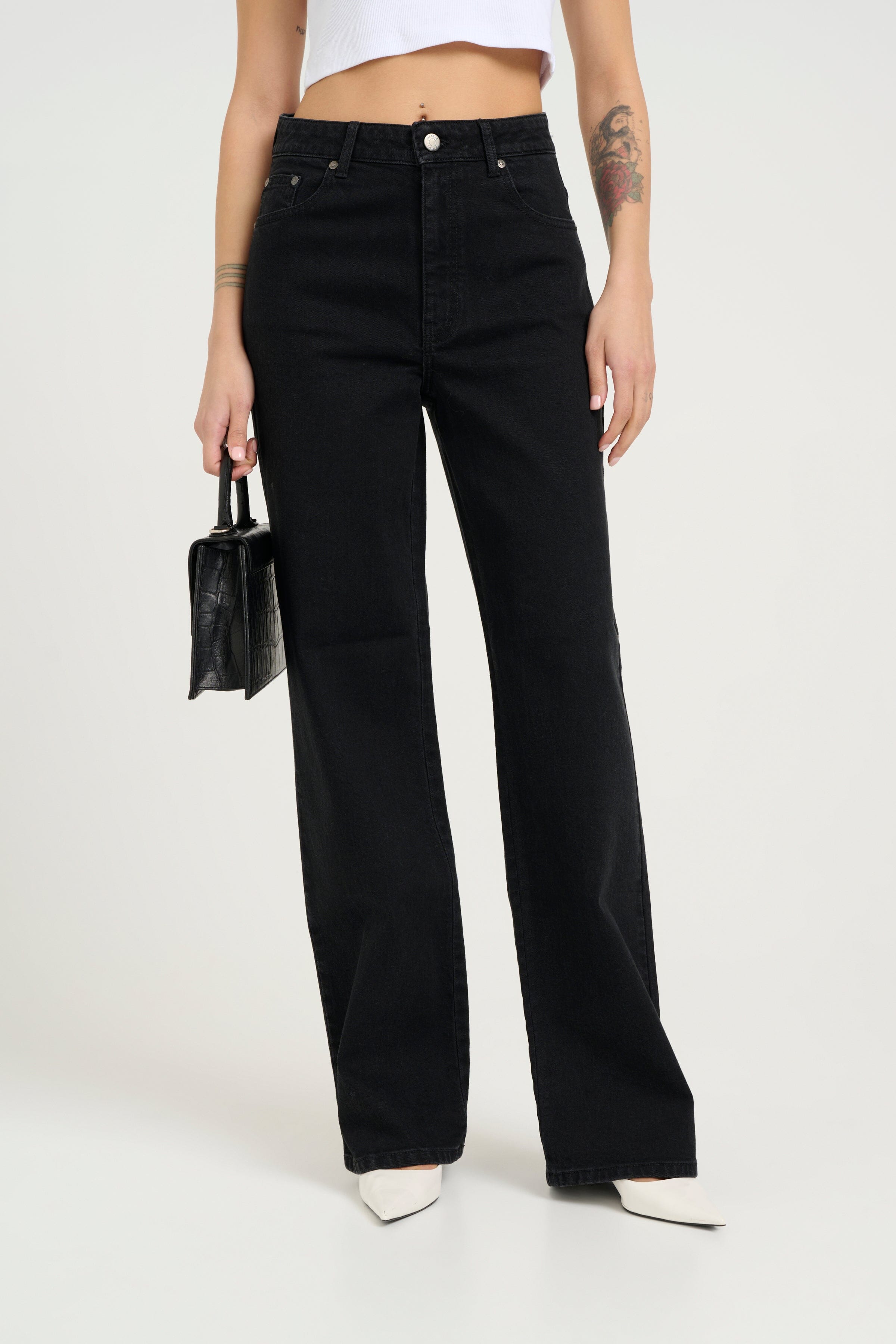 Gestuz - Zolinagz Wide Jeans 10909859 - 100617 - Washed Dark Black