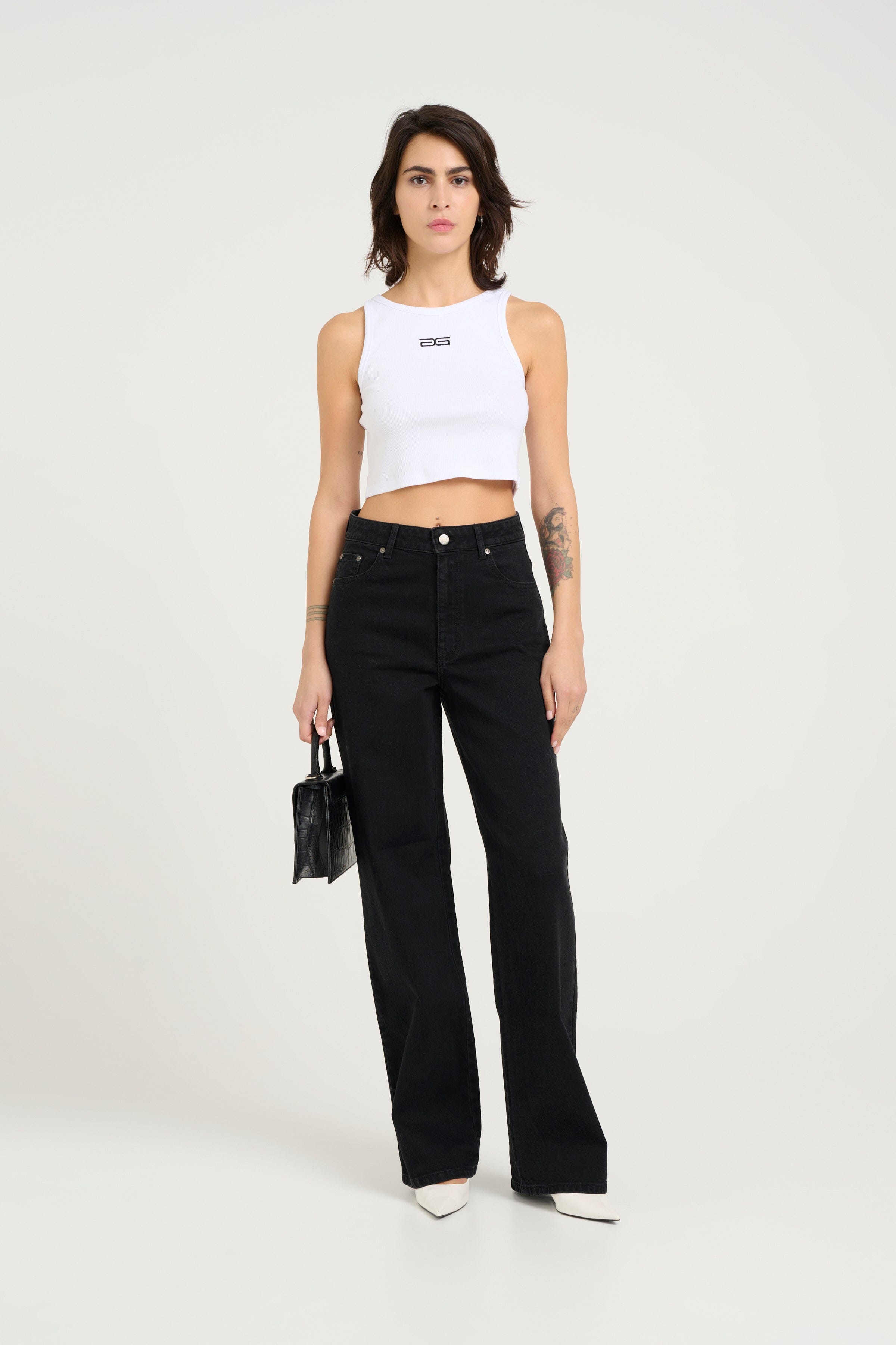 Gestuz - Zolinagz Wide Jeans 10909859 - 100617 - Washed Dark Black