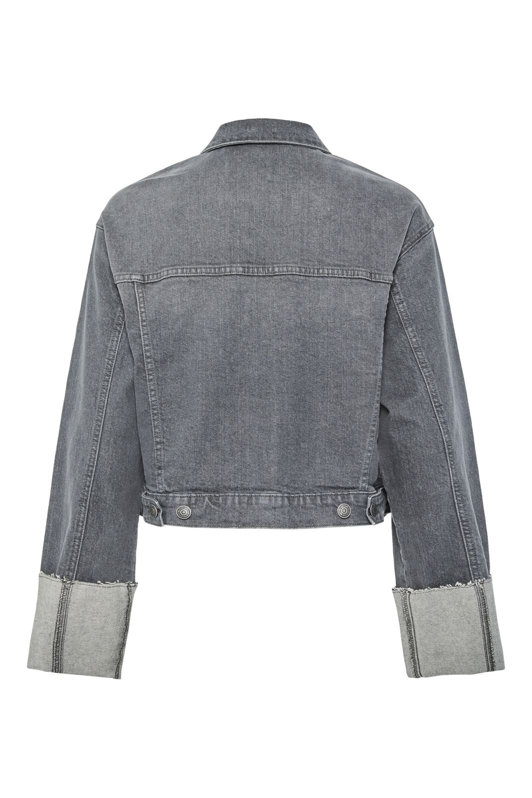 Pieces - Pcpil Fold Up Denim Jacket - 4649908 Grey Denim Mode