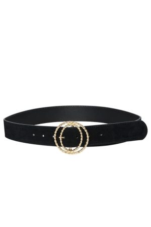 Pieces - Pcsab Suede Waist Belt - 4363348 Black Gold