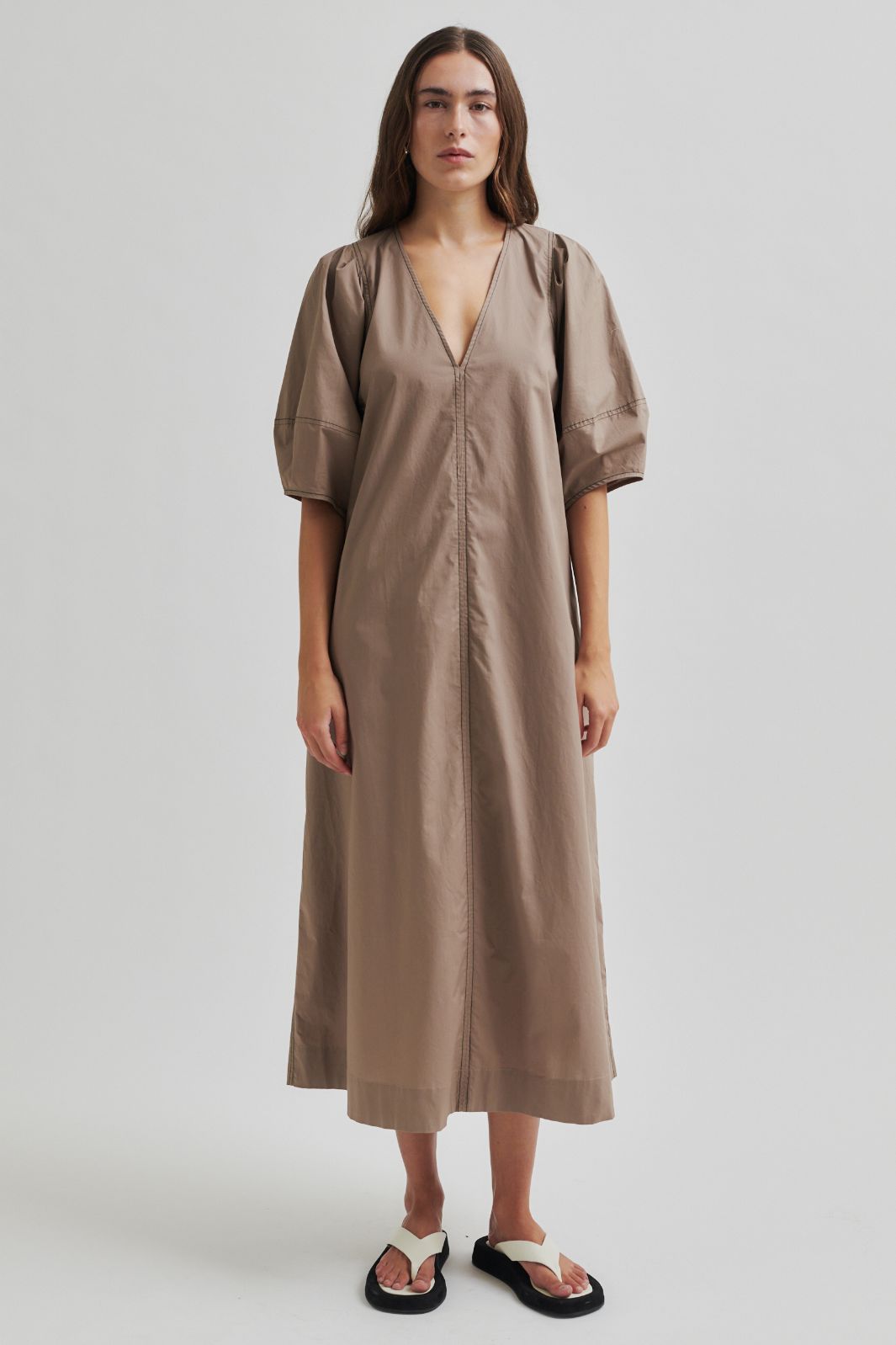 Second Female - Larkini New Maxi Dress 59633 - Fossil 6140