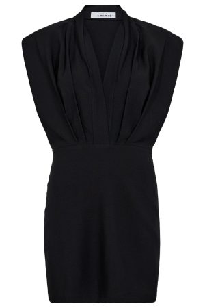 Forudbestilling - Haute L'Amitié - L'Egance Crop Drape Dress HL10040 - Black