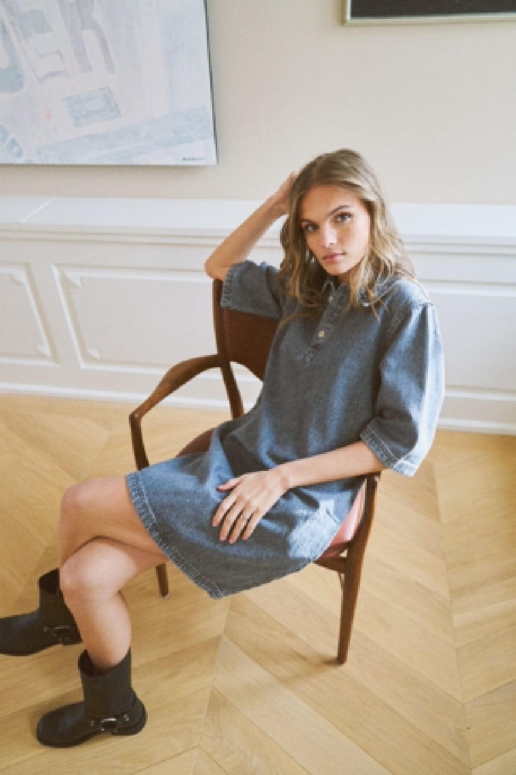 Only - Onlgry S/S Dress Azg - 4622386 Grey Denim
