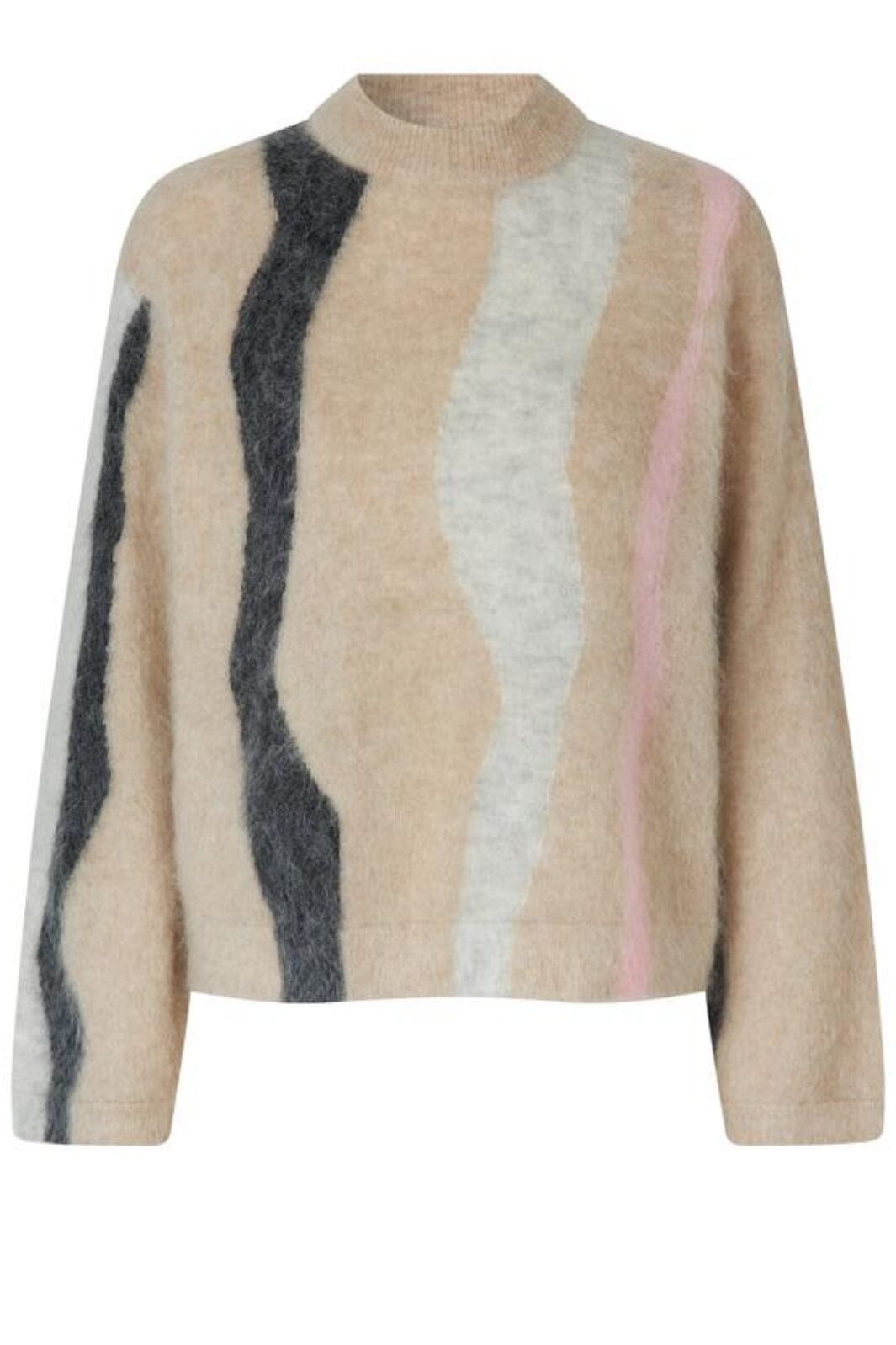 Second Female - Marbel Knit O-Neck 59236 - 504 Beige