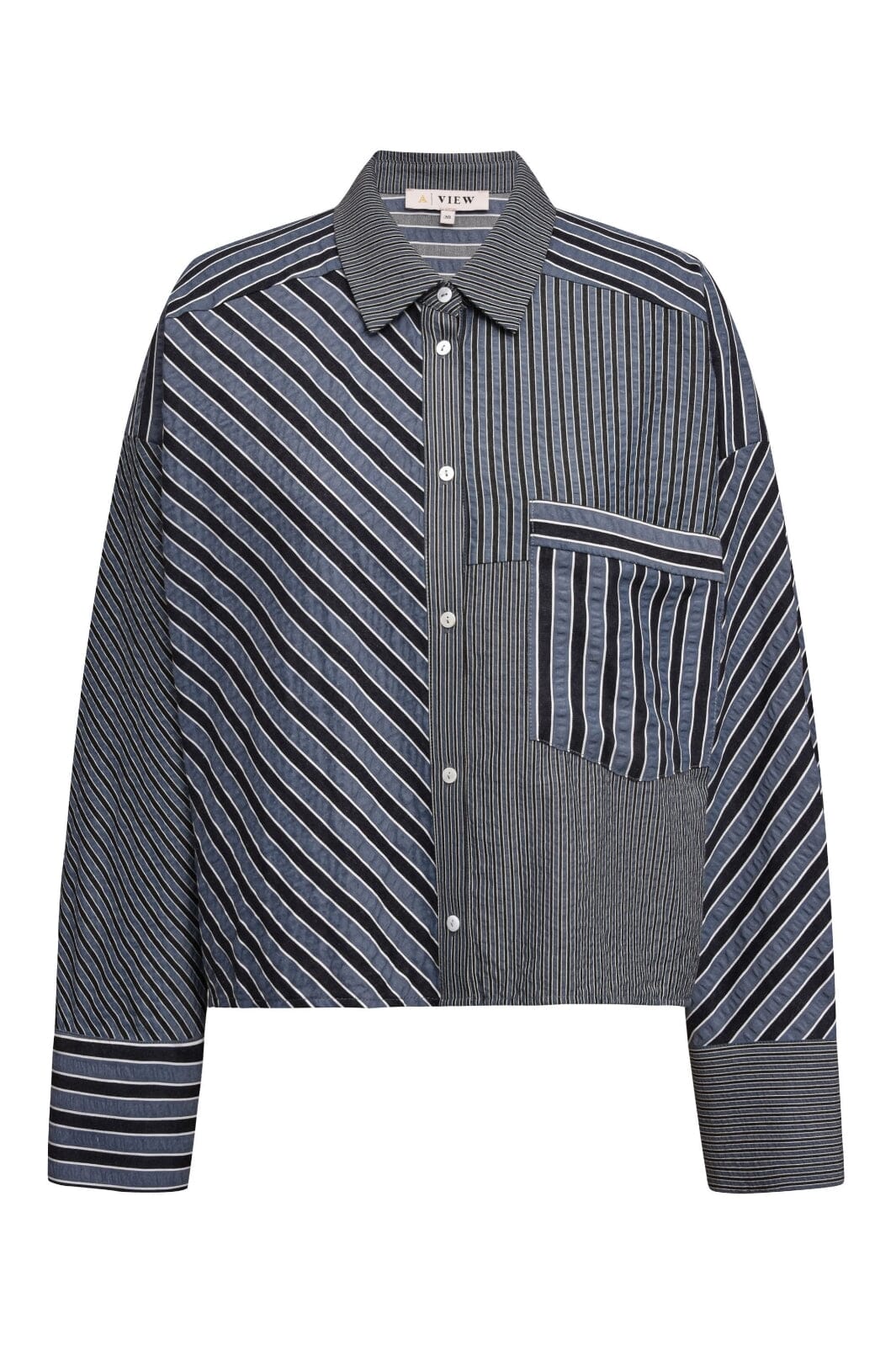 A-View - Mckenna Shirt - 112 Blue/White Stribe