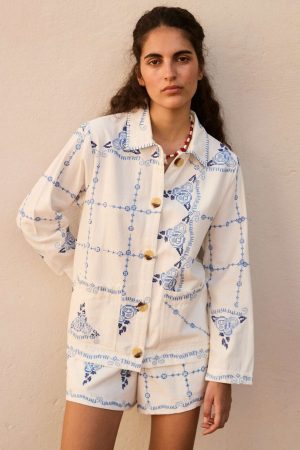 Forudbestilling - Sissel Edelbo - Myra Shorts SE 1620 - Ecru Blue