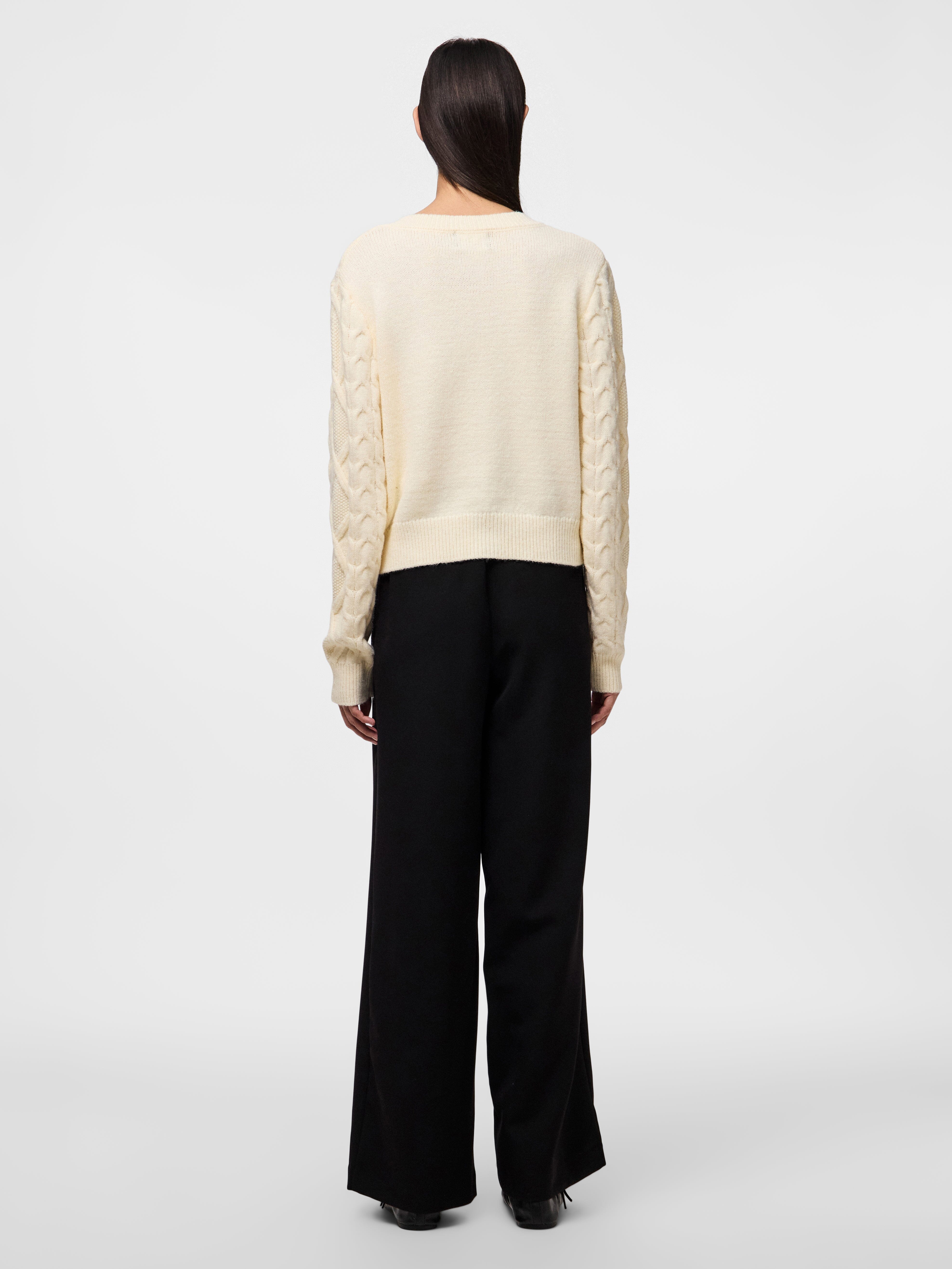 Pieces - Pcsofia Ls O-Neck Knit Cardigan - 4837116 Cloud Dancer