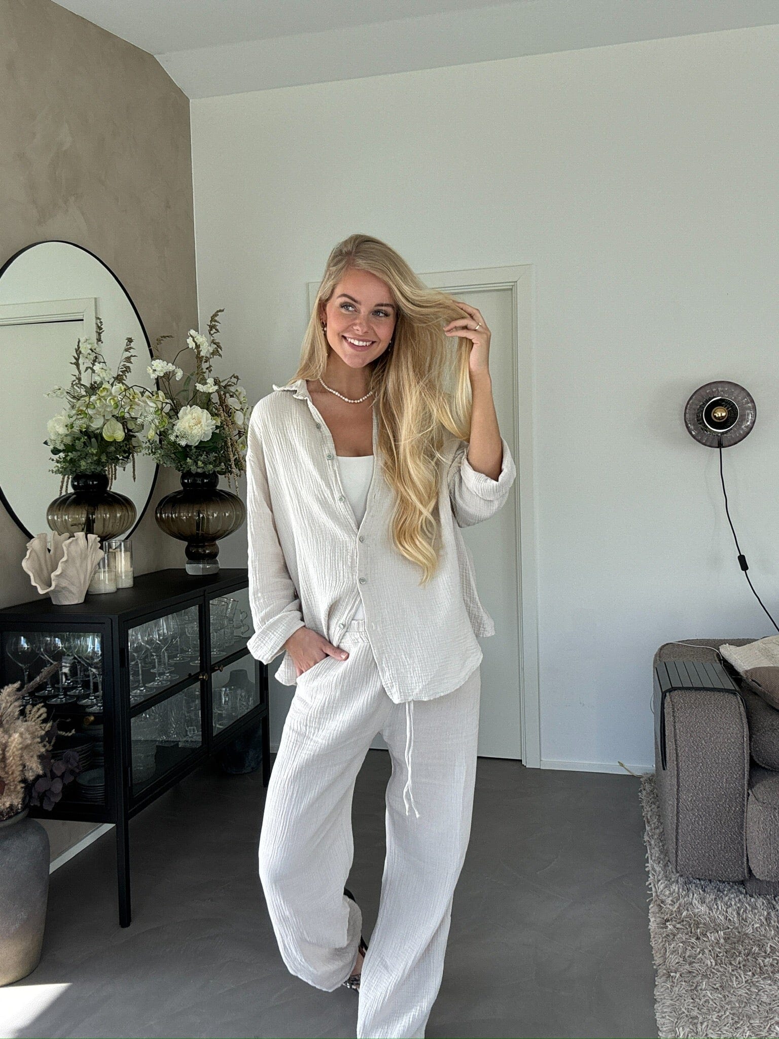 A-bee - Sonja Pants - Ecru