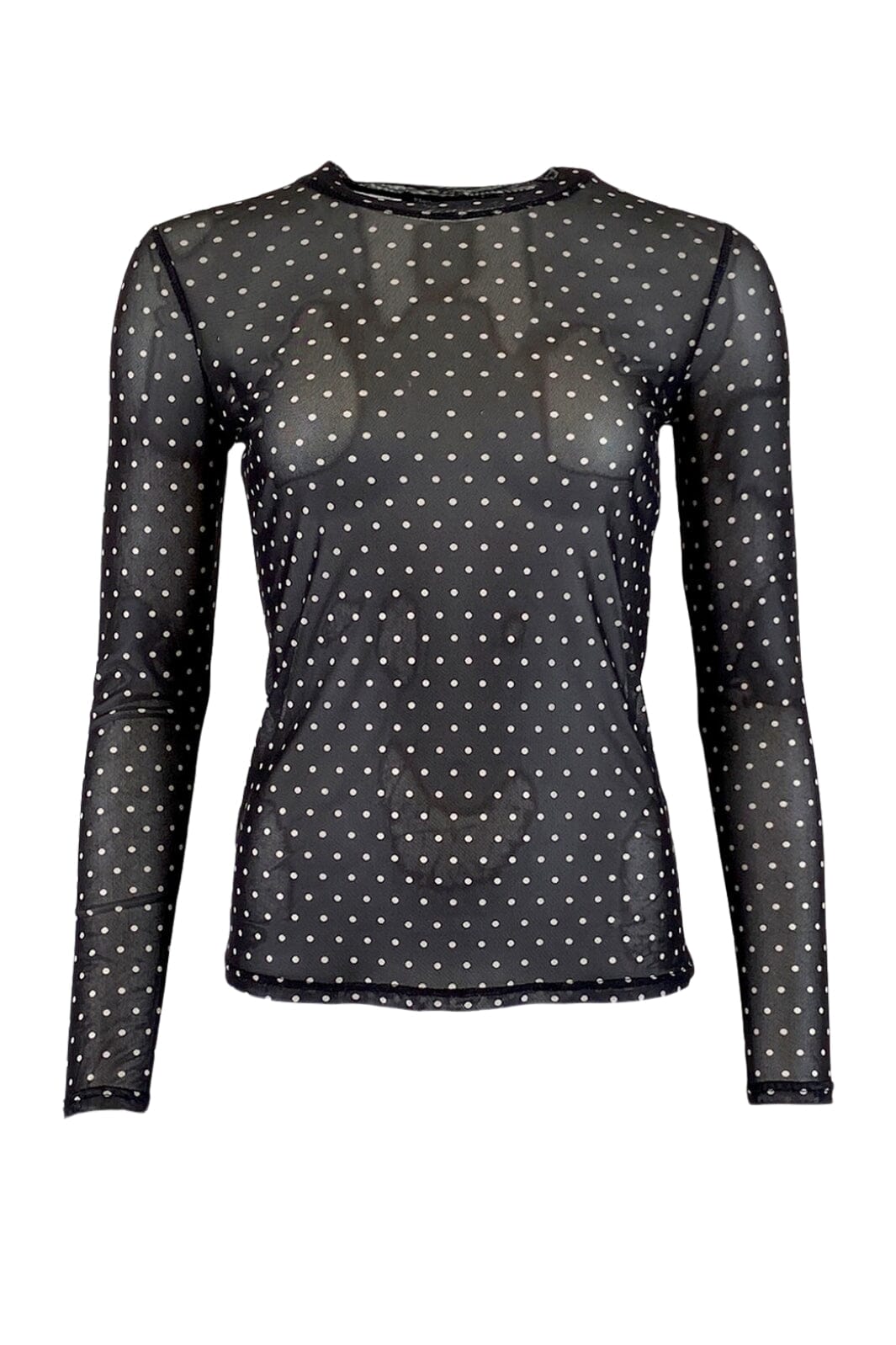 Black Colour - Bcannie Mesh Blouse - Black Dot