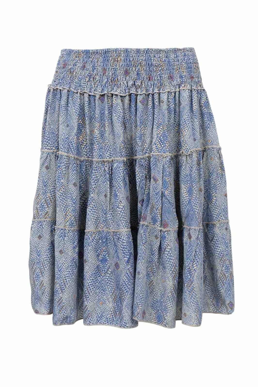 Forudbestilling - Black Colour - Bcluna Boho Short Skirt 39219 - Blue Argyle på udsalg