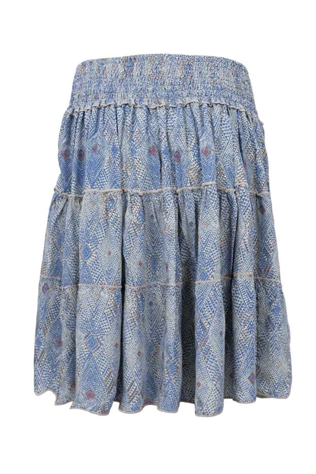 Forudbestilling - Black Colour - Bcluna Boho Short Skirt 39219 - Blue Argyle på udsalg