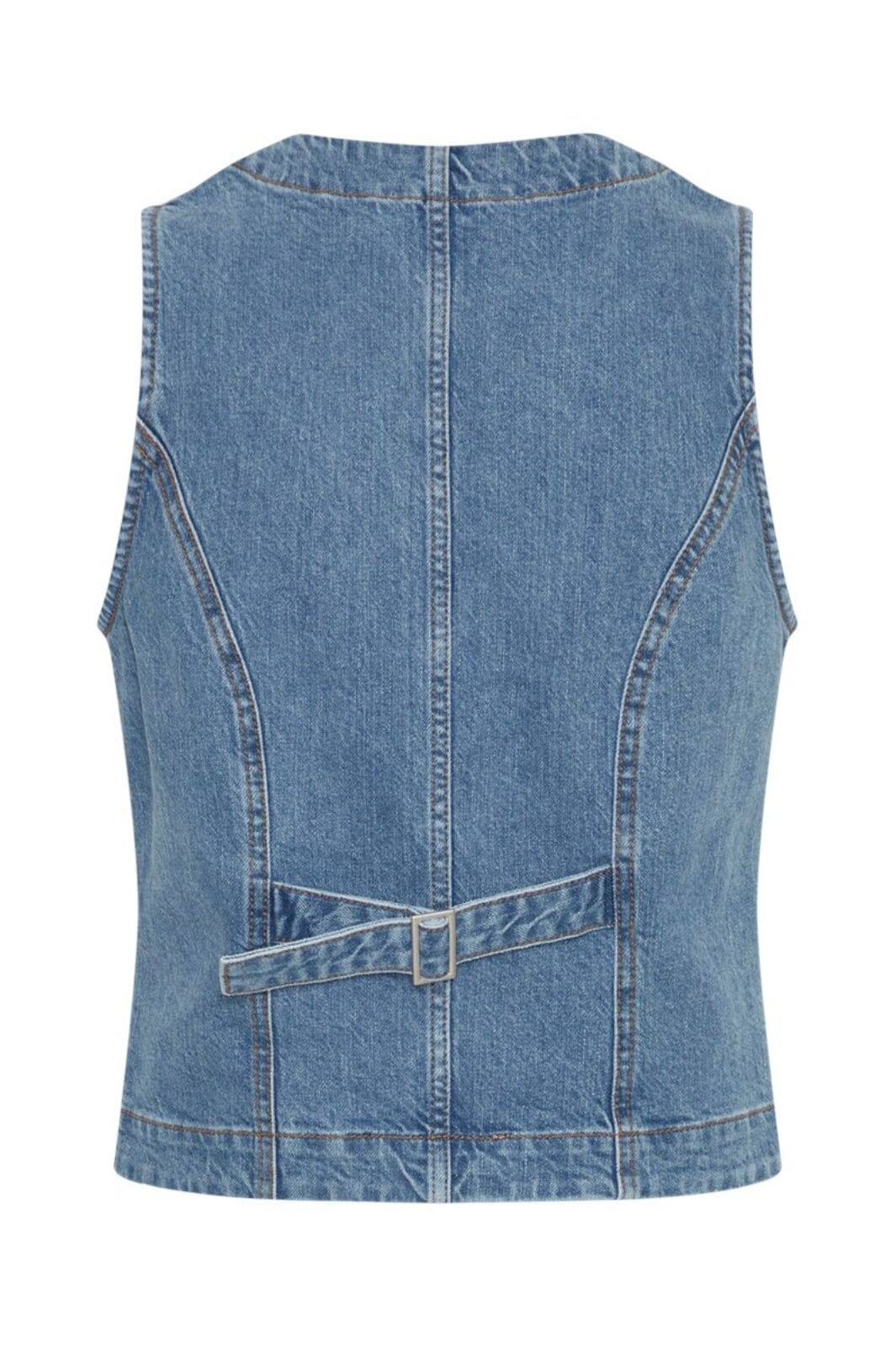 Moss Copenhagen - Mscheli Ada Denim Vest - Mid Blue Wash