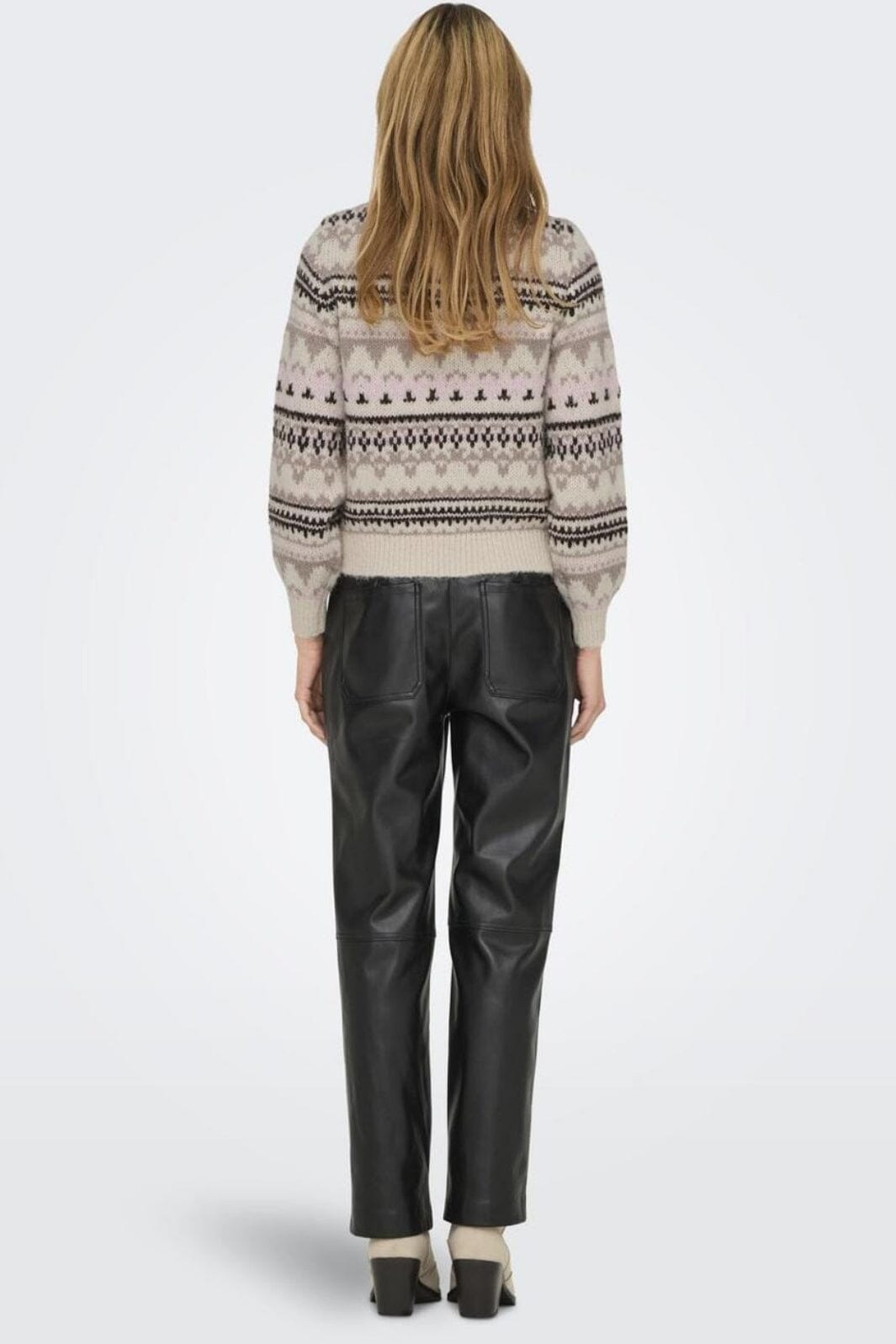 Only - Onlmontana L/S Life O-Neck Cc Knt - 4506230 Whitecap Gray Chocolate Torte/Silver Mink/Fairy Tale