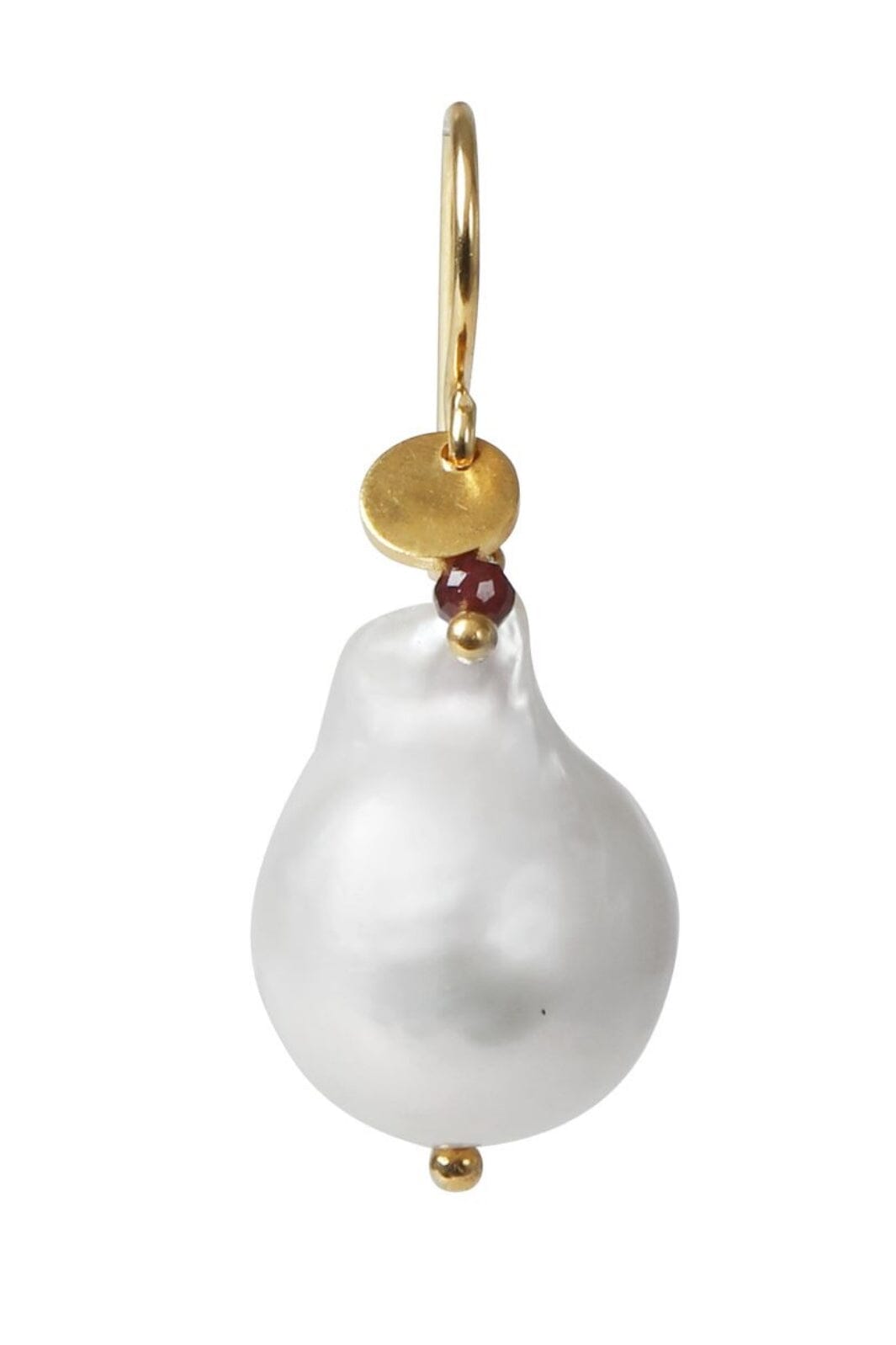 Stine A - Baroque Pearl Earring With Gemstone - 1173-02-S