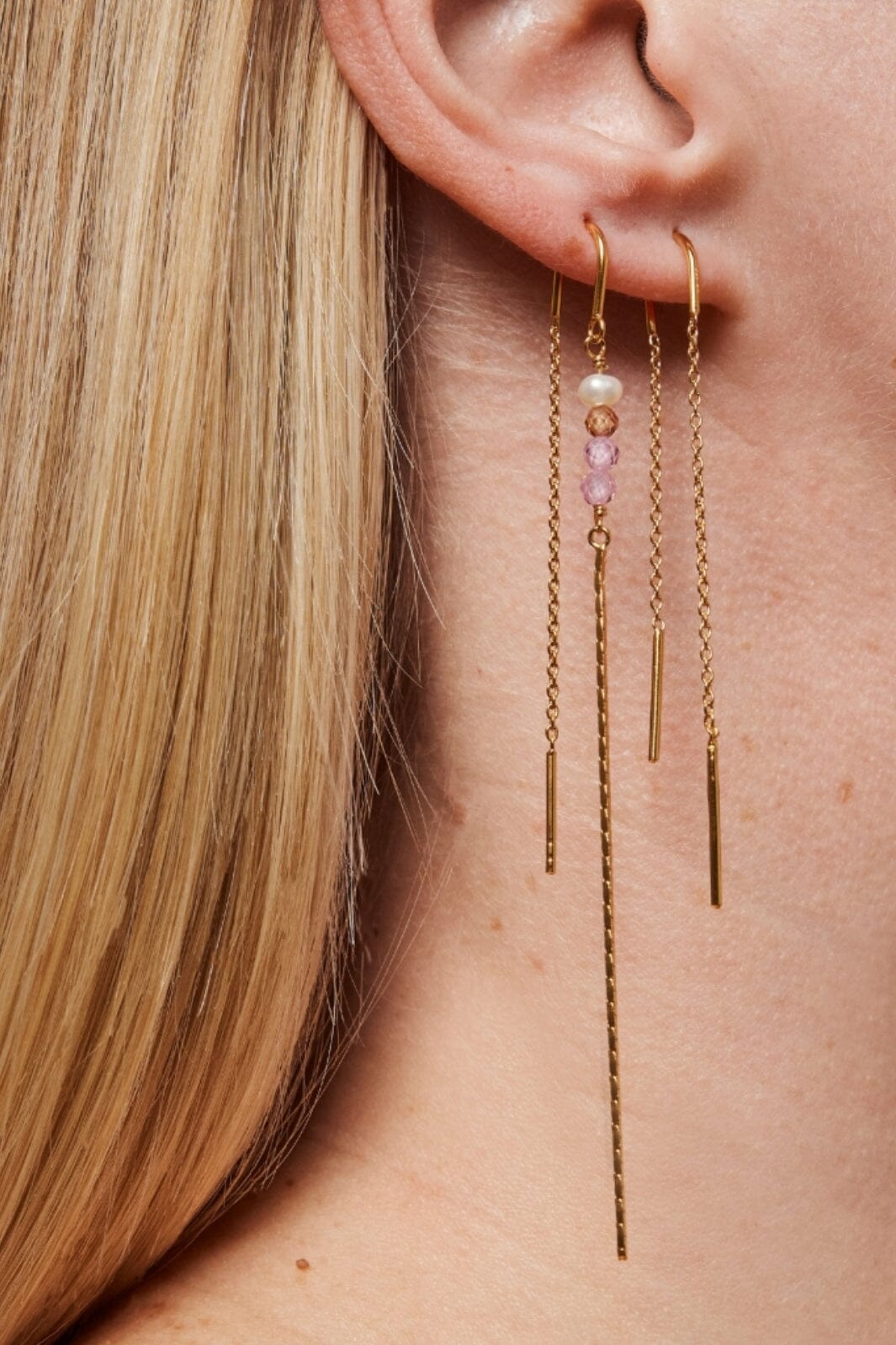Enamel Copenhagen - Earring, Hoop Chain - 925S/Gp Online nu