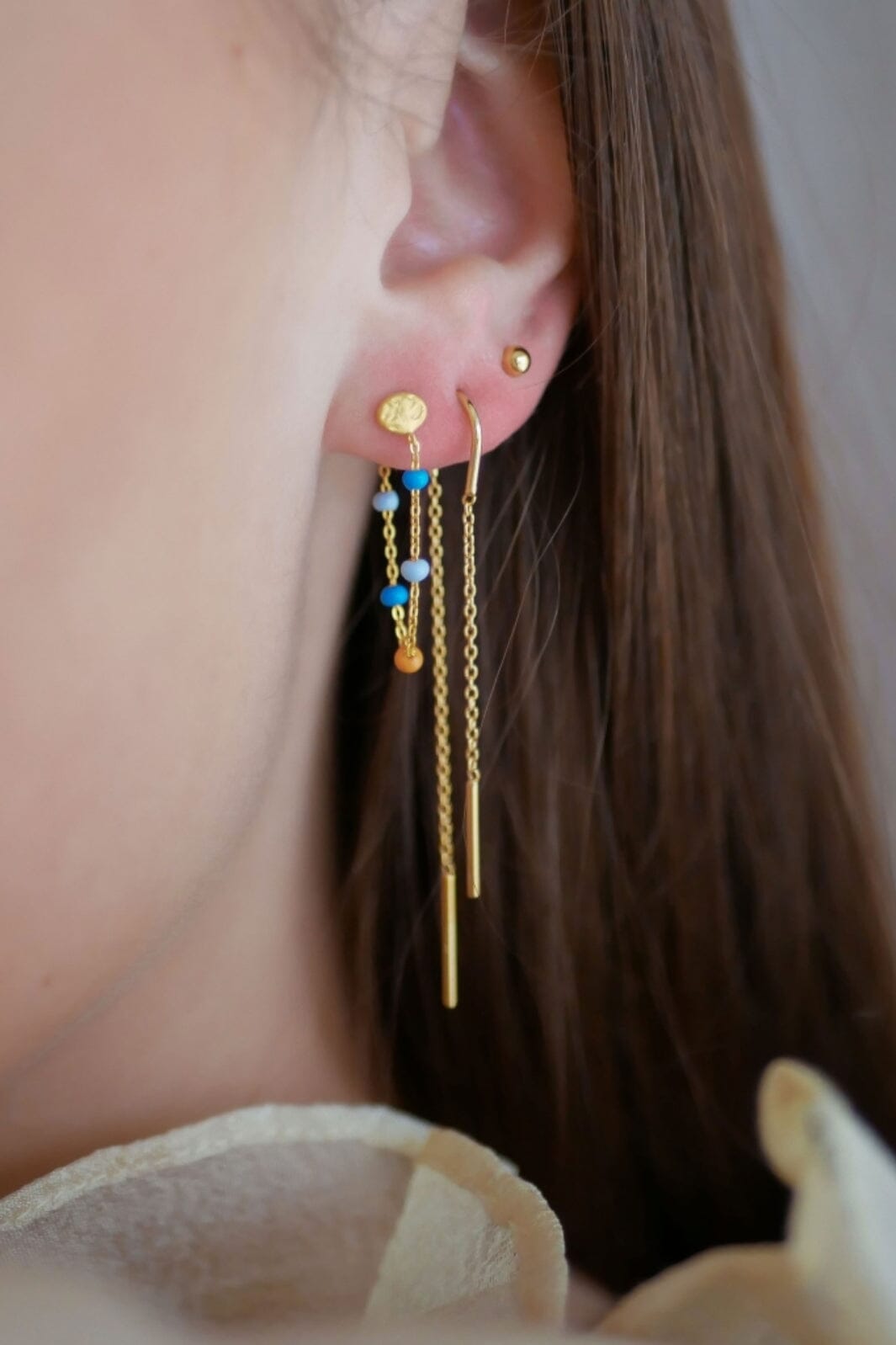 Enamel Copenhagen - Earring, Hoop Chain - 925S/Gp Online nu