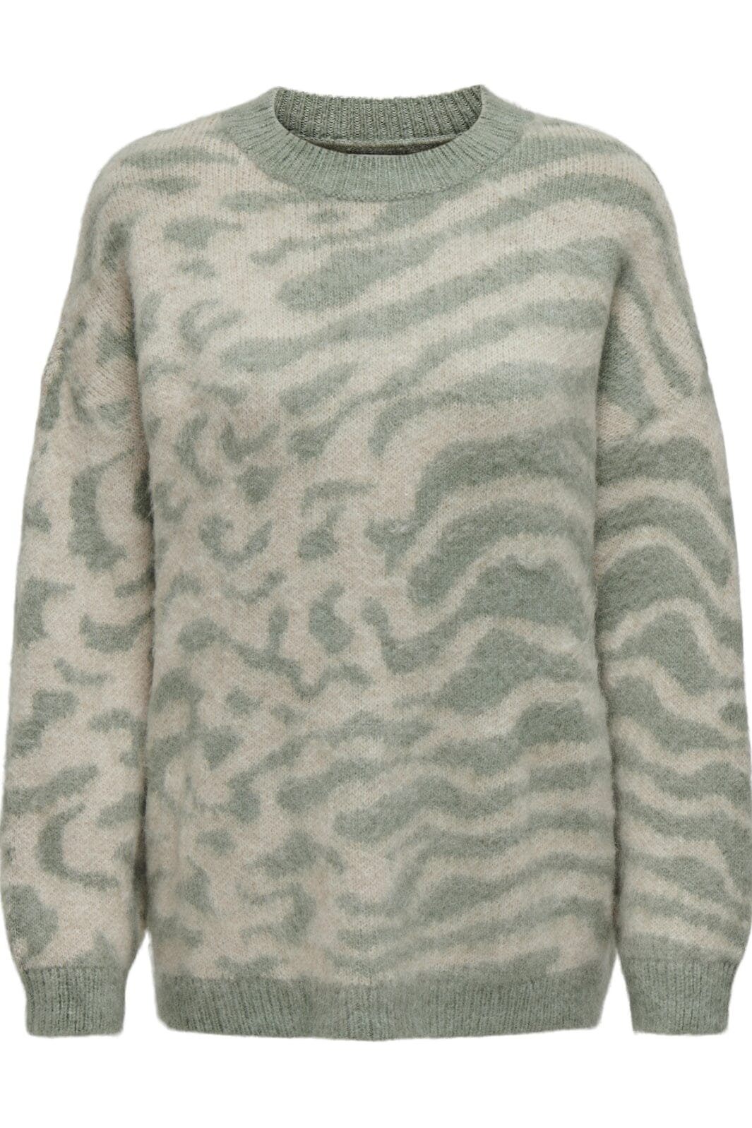 Only - Onlwild Ls Jq Long O-Neck Cc Knt - 4508859 Aqua Foam Whitecap Gray