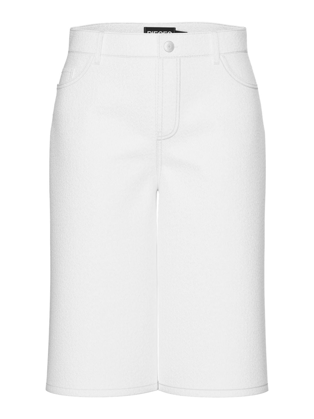 Pieces - Pcsalume Wide Denim Shorts - 4830261 Bright White Online nu